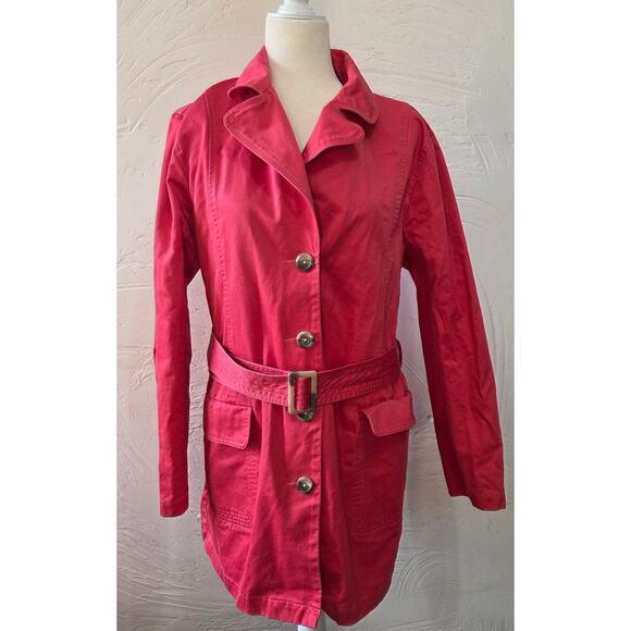 Relativity Red Trench Coat Size XL - Picture 1 of 6